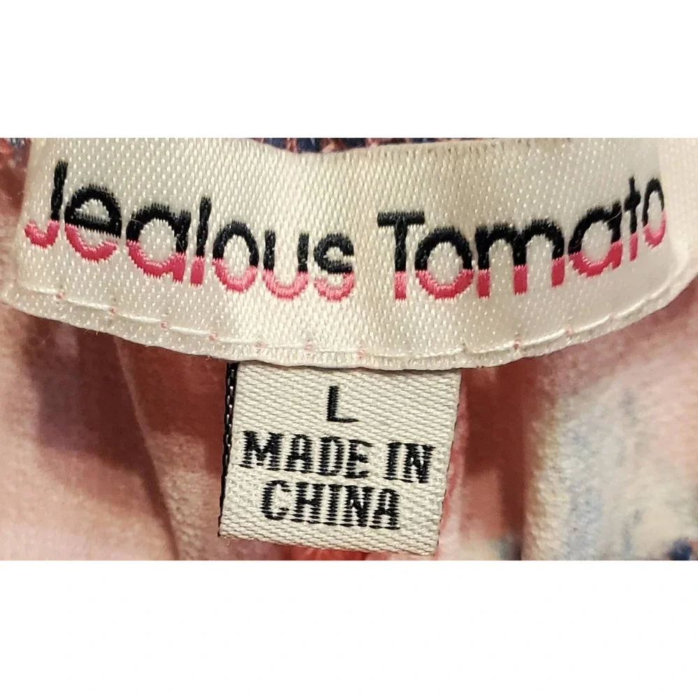 Jealous Tomato Off Shoulder Spring time Crop Top Floral Pattern Blouse Large - Picture 2 of 8